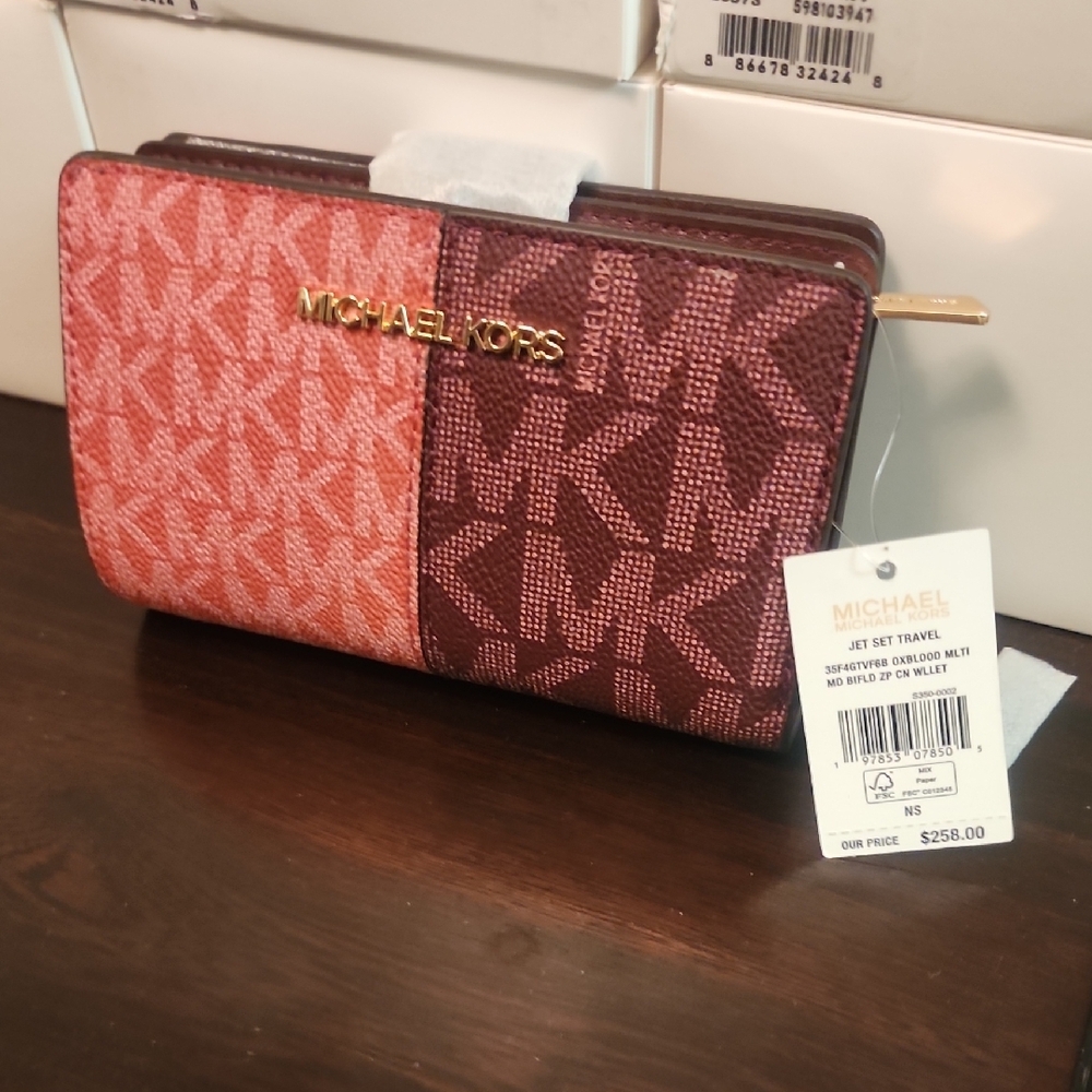 Michael Kors Pink and Burgundy Women's Bag